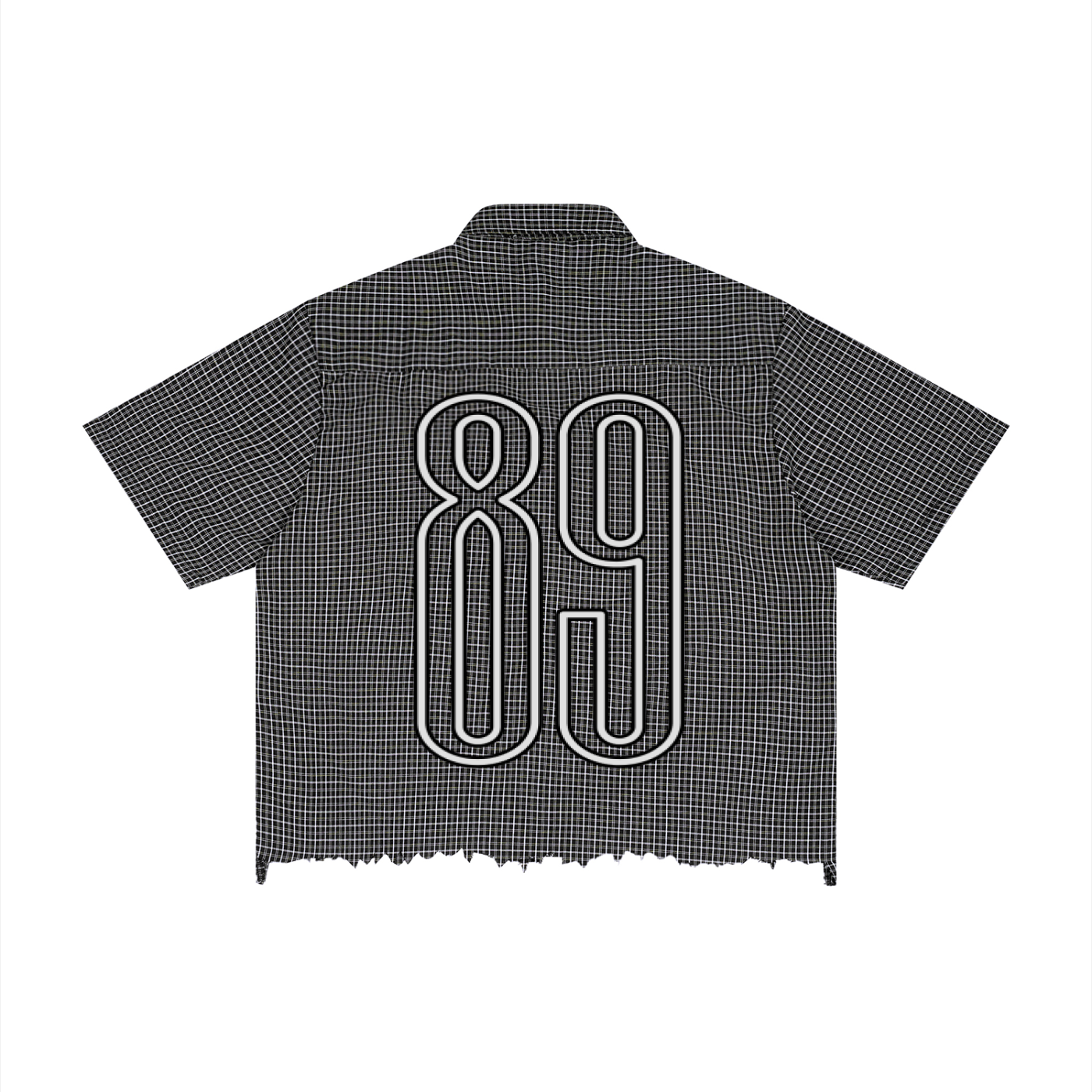 Unisex Distressed Plaid Boxy Shirt
